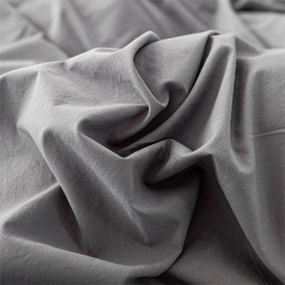 Ensemble de literie en coton uni 180x210cm – parure 3 pièces en