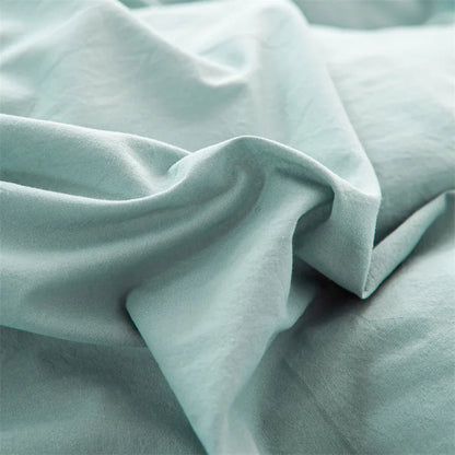 Ensemble de literie en coton uni 180x210cm – parure 3 pièces en