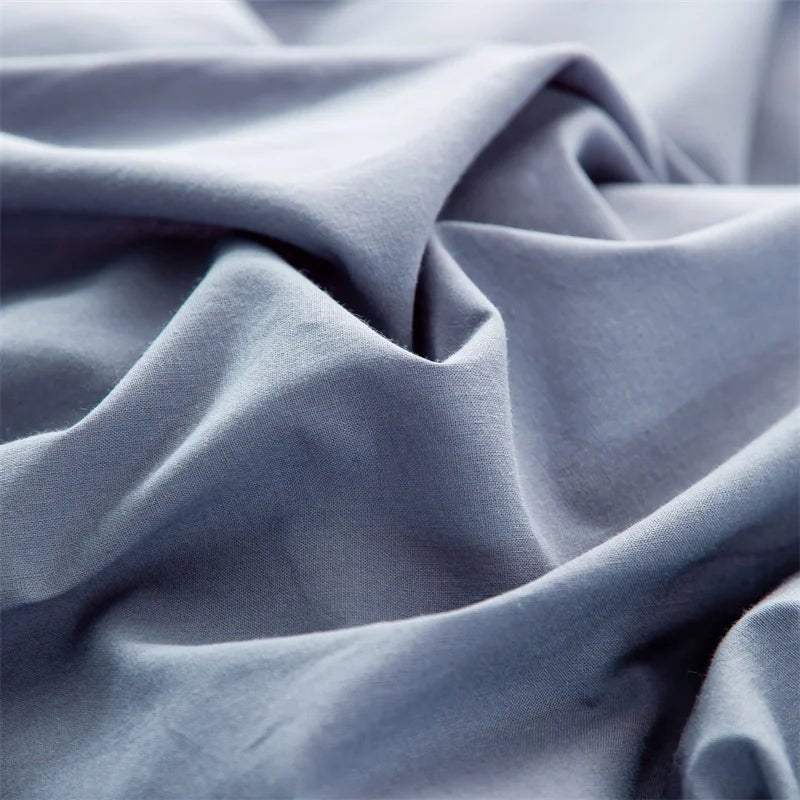 Ensemble de literie en coton uni 180x210cm – parure 3 pièces en