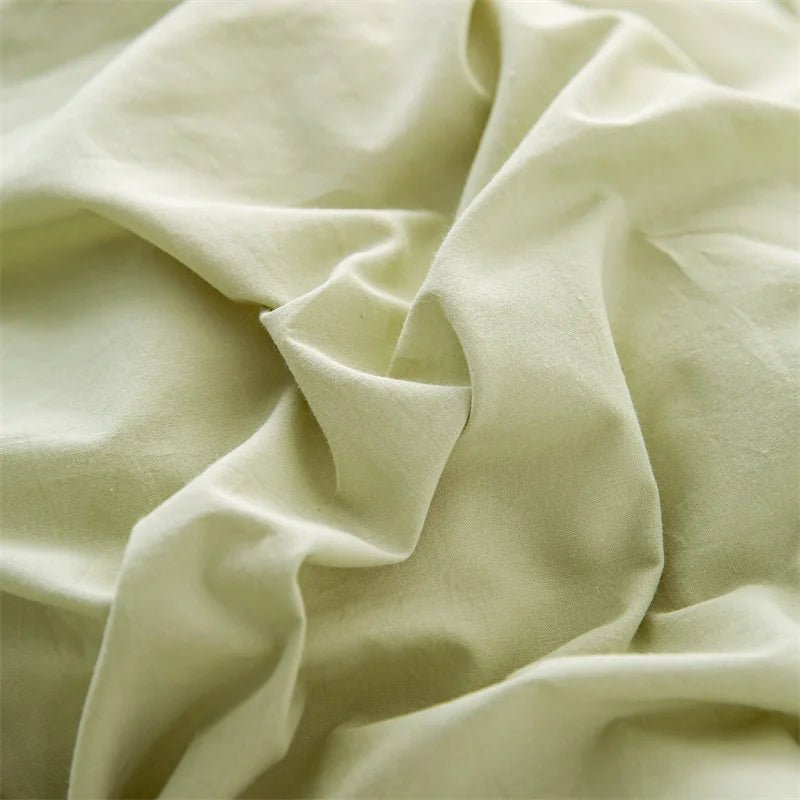 Ensemble de literie en coton uni 180x210cm – parure 3 pièces en