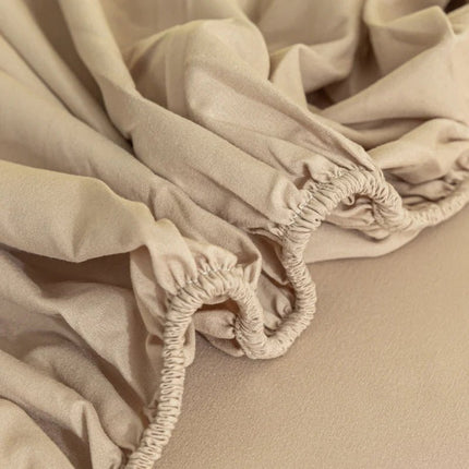 Ensemble drap - housse brossé uni avec 2 taies 90x190x30 cm en