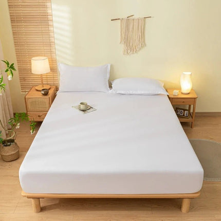 Ensemble drap - housse brossé uni avec 2 taies 90x190x30 cm en