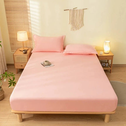Ensemble drap - housse brossé uni avec 2 taies 90x190x30 cm en