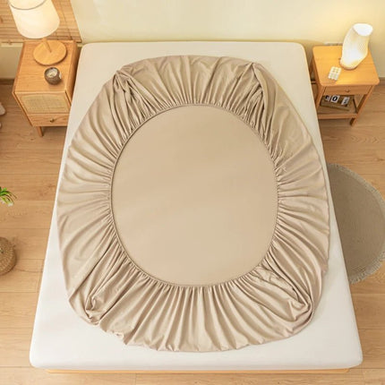 Ensemble drap - housse brossé uni avec 2 taies 90x190x30 cm en