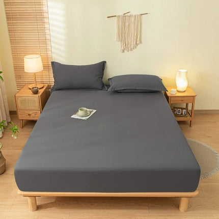 Ensemble drap - housse brossé uni avec 2 taies 90x190x30 cm en