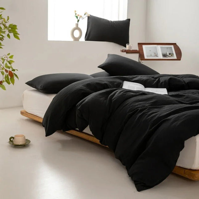 Housse de couette 100% coton lavé 150x200 cm en