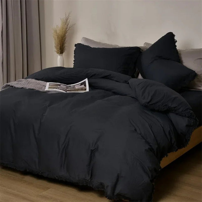 Housse de couette 100% coton lavé 180x220 cm en