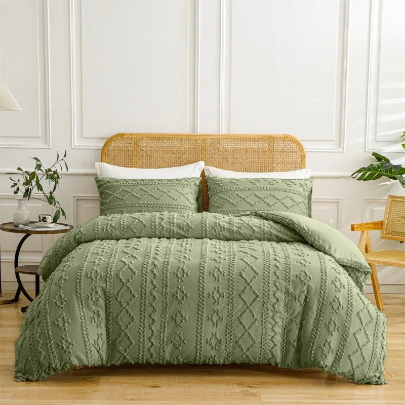 Housse de couette capitonnée - 173x230 cm + deux taies en