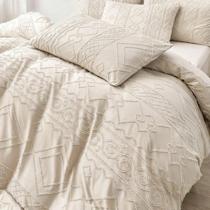 Housse de couette capitonnée - 173x230 cm + deux taies en