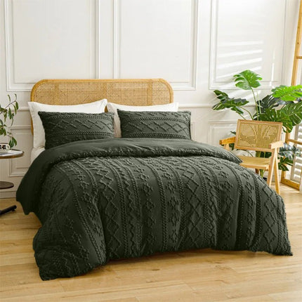 Housse de couette capitonnée - 173x230 cm + deux taies en