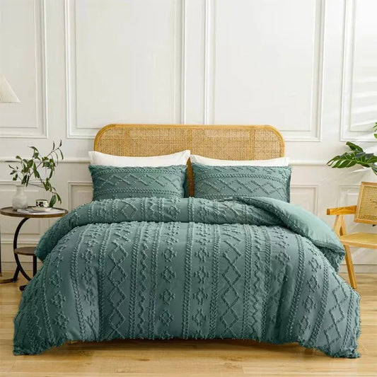 Housse de couette capitonnée - 173x230 cm + deux taies en