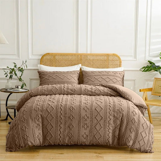 Housse de couette capitonnée - 173x230 cm + deux taies en