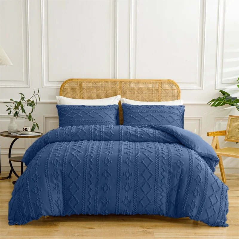 Housse de couette capitonnée - 173x230 cm + deux taies en