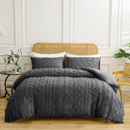 Housse de couette capitonnée - 173x230 cm + deux taies en