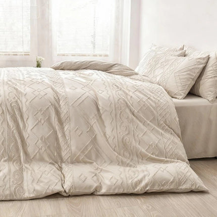Housse de couette capitonnée - 173x230 cm + deux taies en