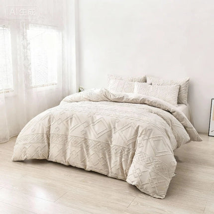 Housse de couette capitonnée - 173x230 cm + deux taies en