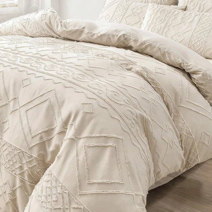 Housse de couette capitonnée - 173x230 cm + deux taies en