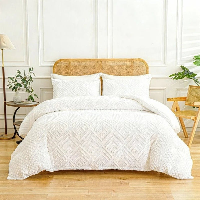 Housse de couette capitonnée - 220x240 cm + deux taies en