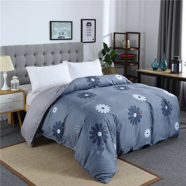 Housse de couette fleurs bleues 150x200 cm – 1 pièce en