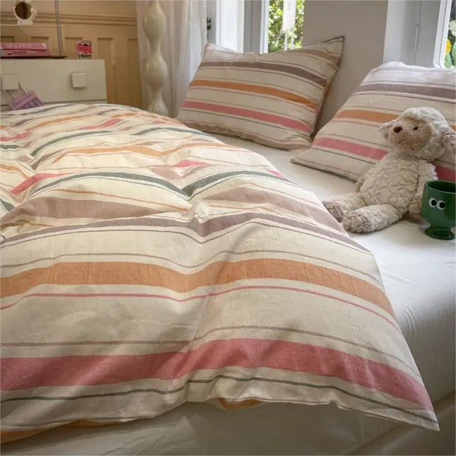 Housse de couette rayée 180x220 cm – 1 pièce en