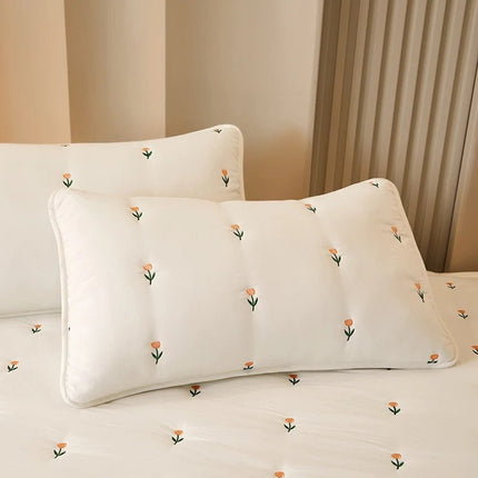 Housse de matelas matelassée en coton 90x190x30 cm en