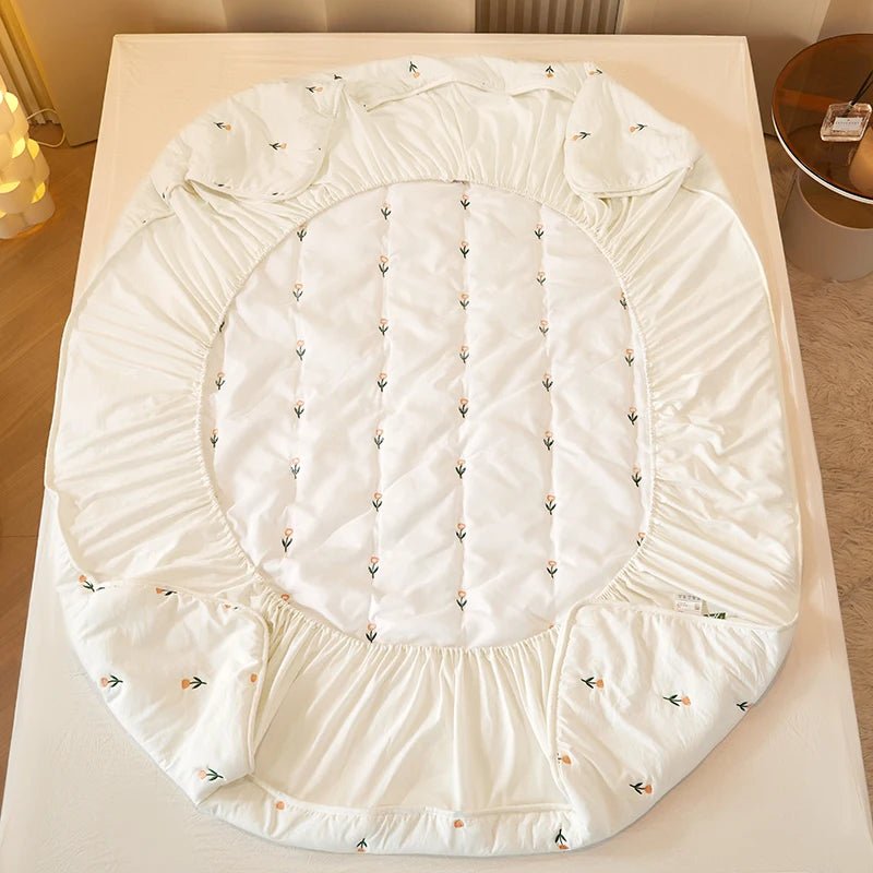 Housse de matelas matelassée en coton 90x190x30 cm en