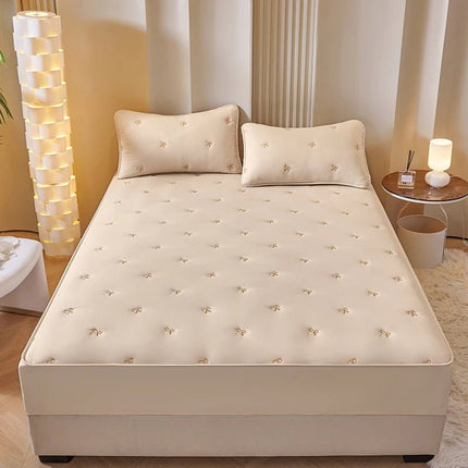 Housse de matelas matelassée en coton 90x190x30 cm en