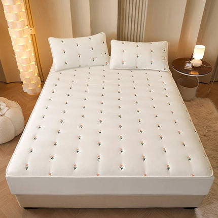 Housse de matelas matelassée en coton 90x190x30 cm en