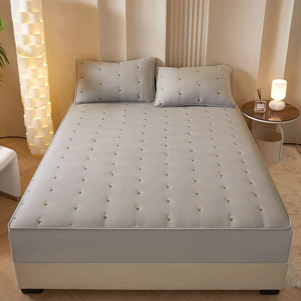 Housse de matelas matelassée en coton 90x190x30 cm en