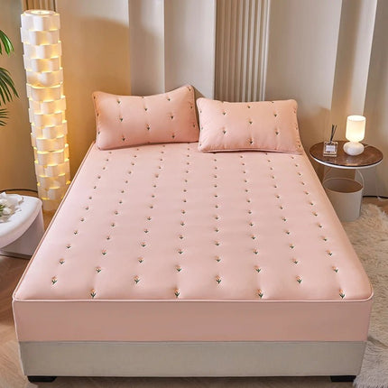 Housse de matelas matelassée en coton 90x190x30 cm en