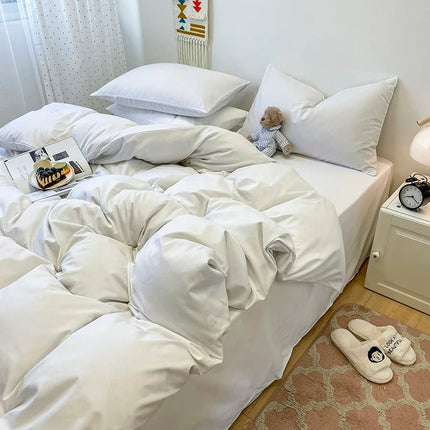 Parure de lit 3 pièces en duvet de couleur unie 220x240cm en