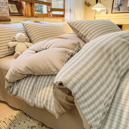 Parure de lit coton pour lit simple 180x220 cm – 3 pièces en