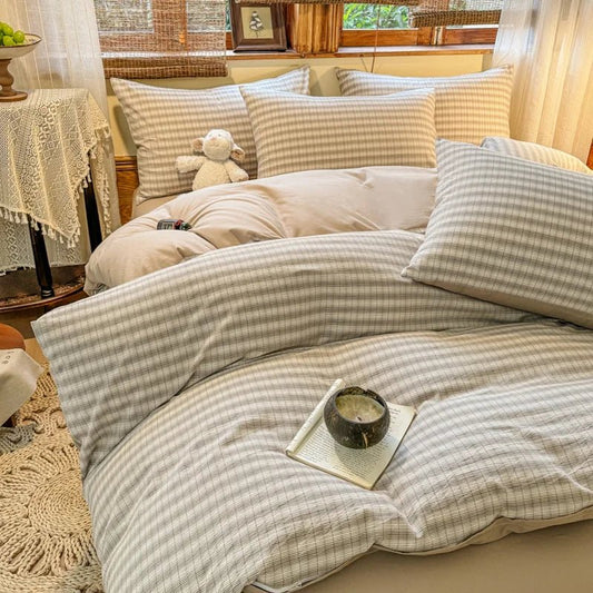 Parure de lit coton pour lit simple 180x220 cm – 3 pièces en