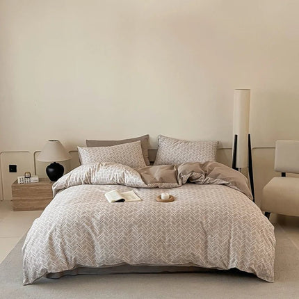 Parure de lit en coton 100 % à fines rayures – 150x210 cm en