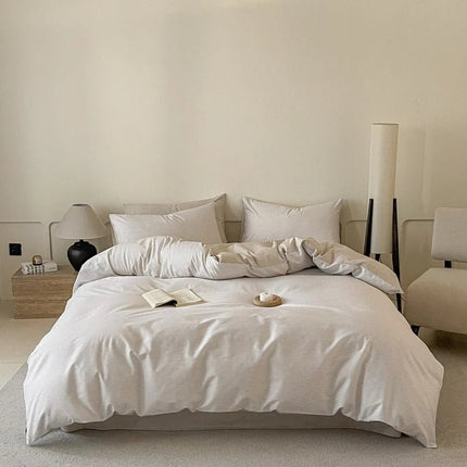 Parure de lit en coton 100 % à fines rayures – 200x230 cm en