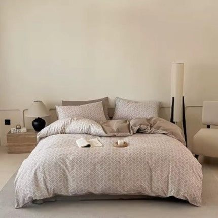 Parure de lit en coton 100 % à fines rayures – 200x230 cm en