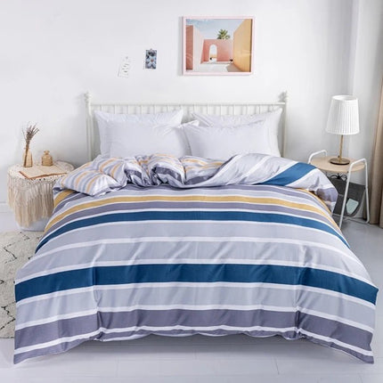 Parure de lit en coton 100 % à rayures multicolores – 220x240cm en