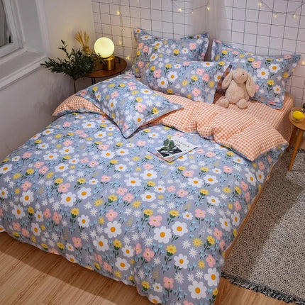 Parure de lit en coton 100 %, motif floral – 150x200 cm en