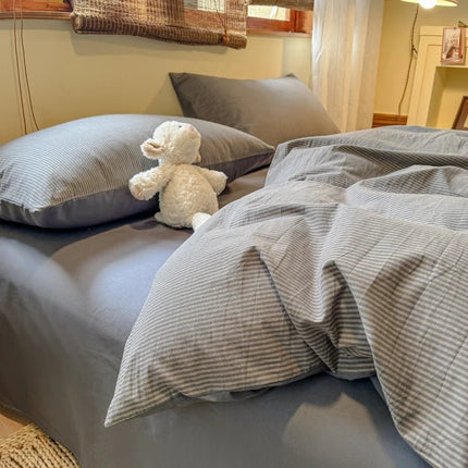 Parure de lit en coton 220x240cm – 3 pièces avec 2 taies 50x75 cm en