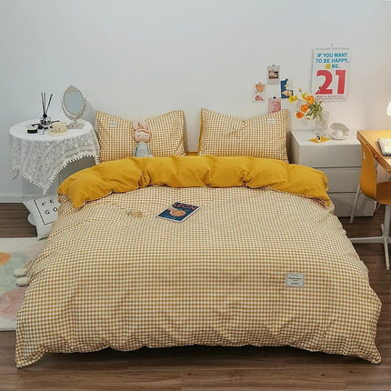 Parure de lit en coton à rayures japonaises – 140x200 cm (3 pièces) en