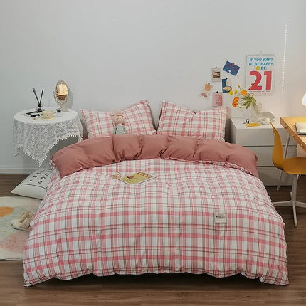 Parure de lit en coton à rayures japonaises – 140x200 cm (3 pièces) en