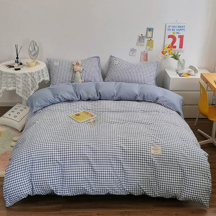 Parure de lit en coton à rayures japonaises – 160x210 cm (3 pièces) en