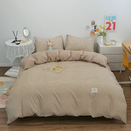 Parure de lit en coton à rayures japonaises – 180x220 cm (3 pièces) en
