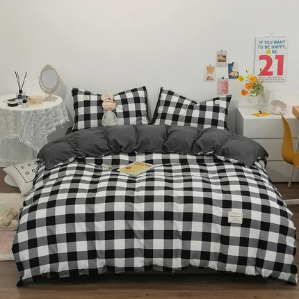 Parure de lit en coton à rayures japonaises – 200x220 cm (3 pièces) en