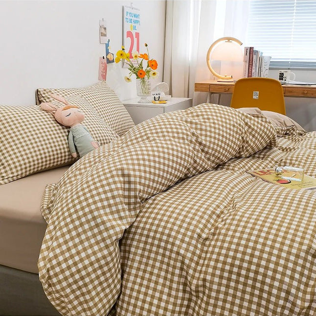 Parure de lit en coton à rayures japonaises – 200x220 cm (3 pièces) en
