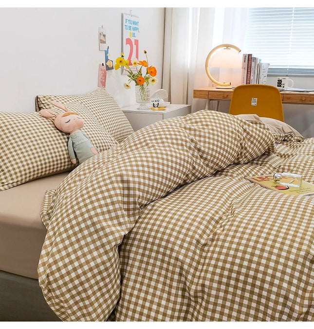 Parure de lit en coton à rayures japonaises – 200x220 cm (3 pièces) en