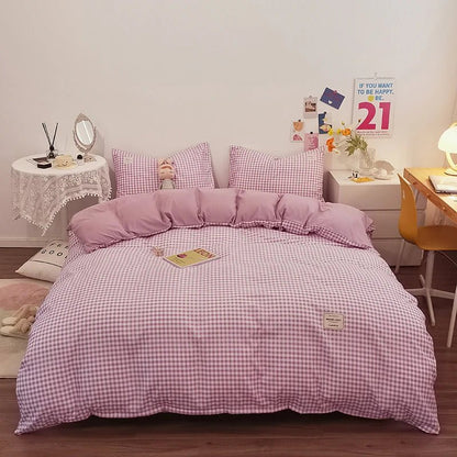 Parure de lit en coton à rayures japonaises – 200x220 cm (3 pièces) en