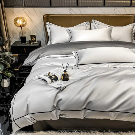 Parure de lit en coton égyptien brodé 220x240cm en