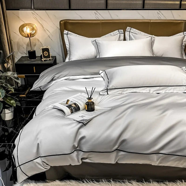 Parure de lit en coton égyptien brodé 220x240cm en