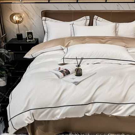 Parure de lit en coton égyptien brodé 220x240cm en